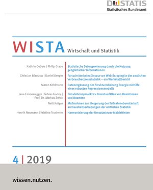 Buchcover WISTA 4/2019 - Bezug endet zum 24.02.2020  | EAN 9783824610839 | ISBN 3-8246-1083-3 | ISBN 978-3-8246-1083-9