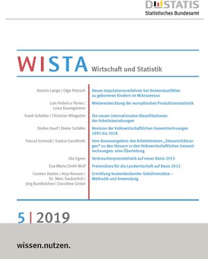Buchcover WISTA 5/2019 - Bezug endet zum 24.02.2020  | EAN 9783824610846 | ISBN 3-8246-1084-1 | ISBN 978-3-8246-1084-6