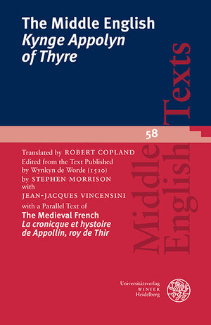 Buchcover The Middle English ‘Kynge Appolyn of Thyre’  | EAN 9783825347031 | ISBN 3-8253-4703-6 | ISBN 978-3-8253-4703-1