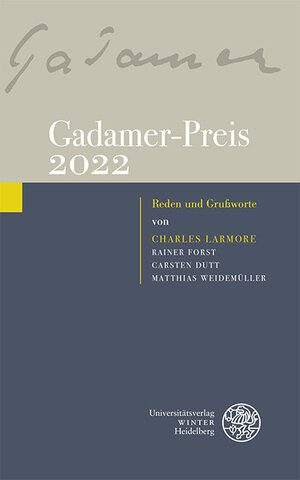 Buchcover Gadamer-Preis 2022  | EAN 9783825349776 | ISBN 3-8253-4977-2 | ISBN 978-3-8253-4977-6