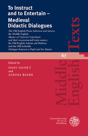 Buchcover To Instruct and to Entertain – Medieval Didactic Dialogues  | EAN 9783825395520 | ISBN 3-8253-9552-9 | ISBN 978-3-8253-9552-0
