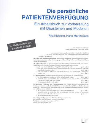 Buchcover Die persönliche Patientenverfügung | Rita Kielstein | EAN 9783825854270 | ISBN 3-8258-5427-2 | ISBN 978-3-8258-5427-0