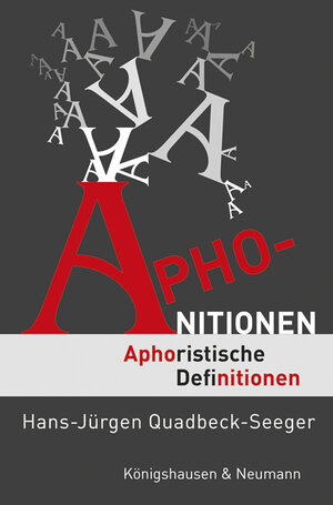 Buchcover Aphonitionen | Hans-Jürgen Quadbeck-Seeger | EAN 9783826067921 | ISBN 3-8260-6792-4 | ISBN 978-3-8260-6792-1