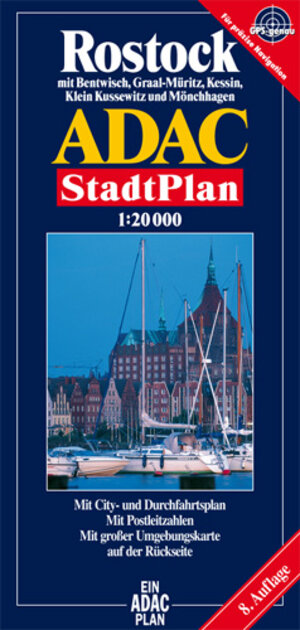 ADAC Stadtpläne, Rostock mit Graal-Müritz: Mit City- und Durchfahrtsplan. Mit Radwegen. Mit Postleitzahlen. Mit großer Umgebungskarte