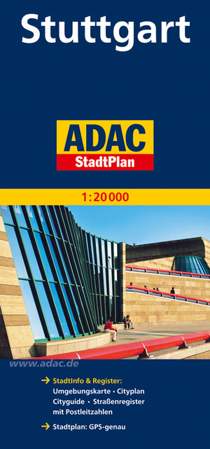 ADAC StadtPlan Stuttgart: StadtInfo & Register / Umgebungskarte / Cytiplan / Straßenregister mit Postleitzahlen / Stadtplan: GPS-genau