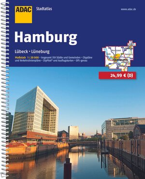 ADAC StadtAtlas Hamburg mit Lübeck, Lüneburg 1:20 000: Lübeck, Lüneburg. Insgesamt 359 Städte und Gemeinden. Citypläne und Verkehrslinienpläne. CityPilot und Ausflugskarten. GPS-genau