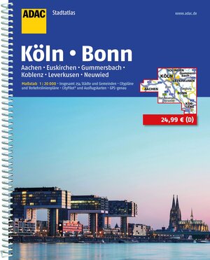 ADAC StadtAtlas Köln, Bonn, Aachen, Euskirchen, Gummersbach, Koblenz, Leverkusen: Aachen, Euskirchen, Gummersbach, Koblenz, Leverkusen, Neuwied. ... CityPilot und Ausflugskarten. GPS-genau