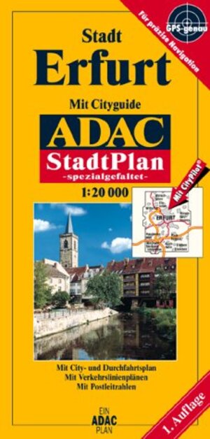 Erfurt, GPS-genau. ADAC Stadtpläne mit Spezialfaltung