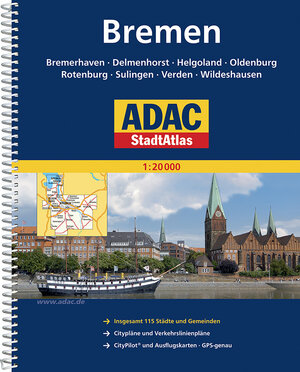 ADAC StadtAtlas Bremen mit Bremerhaven, Delmenhorst, Oldenburg, Rotenburg, Sulin: gen, Verden, Wildeshausen 1:20 000: Bremerhaven, Delmenhorst, ... CityPilot und Ausflugskarten. GPS-genau