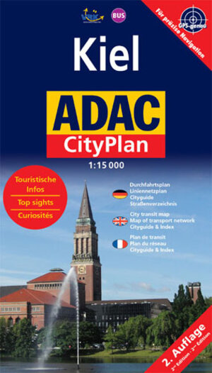 ADAC Cityplan Kiel 1 : 15 000: Touristische Infos. Duchfahrtsplan. Liniennetzplan. Cityguide. Straßenverzeichnis