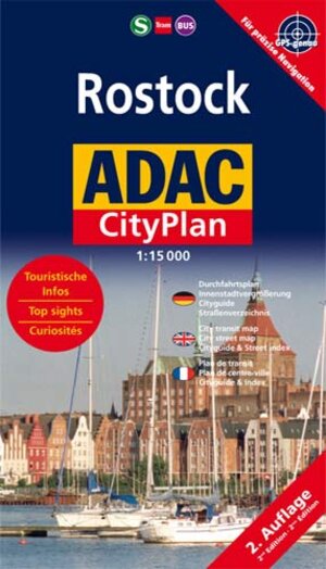 ADAC Cityplan Rostock 1 : 15 000: Mit Durchfahrtsplan. Mit Verkehrslinienplan