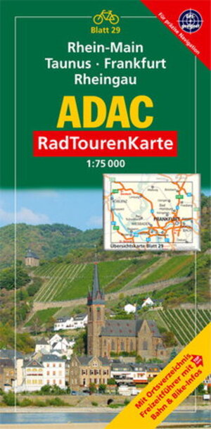 ADAC RadTourenKarte 29. Taunus, Rheingau, Frankfurt. 1 : 75 000: Mit Ortsverzeichnis, Freizeitführer mit Bahn & Bike-Infos