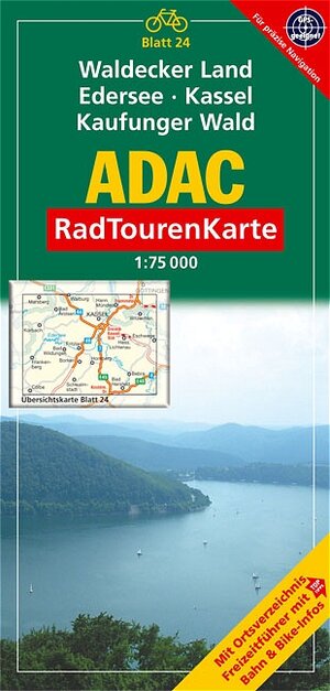 ADAC RadTourenKarte 24. Waldecker Land, Edersee, Kassel, Kaufunger Wald 1 : 75 000