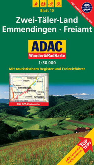 ADAC Wander- & RadKarte 10. ZweiTäler Land - Emmendingen - Freiamt: Nördlicher Schwarzwald 1:30.000