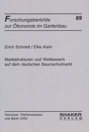 Buchcover Marktstrukturen und Wettbewerb auf dem deutschen Baumschulmarkt | Erich Schmidt | EAN 9783826565168 | ISBN 3-8265-6516-9 | ISBN 978-3-8265-6516-8