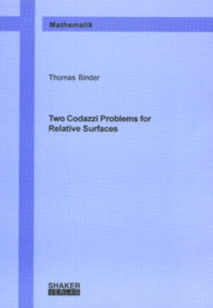 Buchcover Two Codazzi Problems for Relative Surfaces | Thomas Binder | EAN 9783826599385 | ISBN 3-8265-9938-1 | ISBN 978-3-8265-9938-5