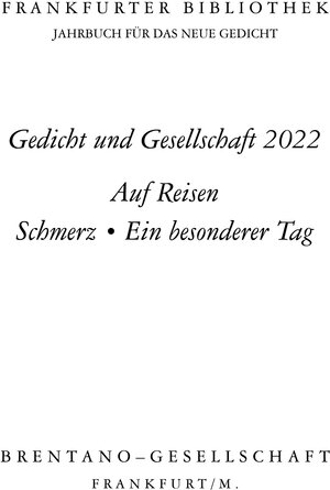 Buchcover Frankfurter Bibliothek 2022  | EAN 9783826701108 | ISBN 3-8267-0110-0 | ISBN 978-3-8267-0110-8