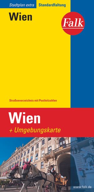 Falk Stadtplan Extra Wien 1:21 500: Straßenverzeichnis mit Postleitzahlen. Standardfaltung