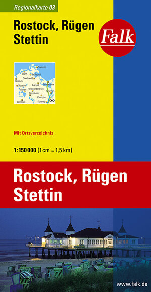 Falk Regionalkarte Rostock - Rügen - Stettin 1:150 000