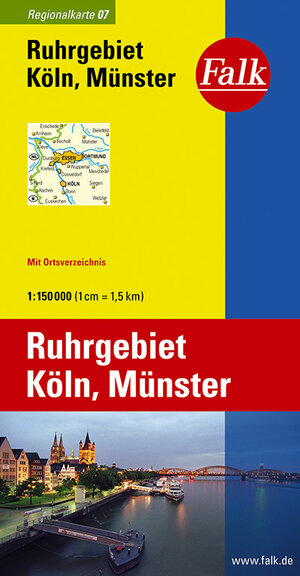 Falk Regionalkarte Ruhrgebiet - Köln - Münster 1:150 000