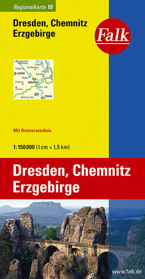 Falk Regionalkarte Dresden - Chemnitz - Erzgebirge 1:150 000