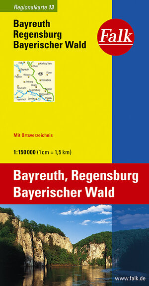 Falk Regionalkarte Bayreuth - Regensburg - Bayerischer Wald 1:150 000