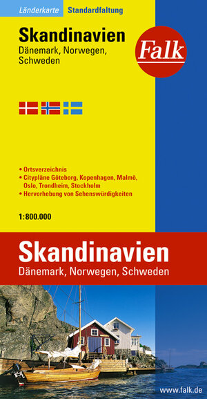 Falk Länderkarte Skandinavien / Dänemark / Norwegen / Schweden 1:800 000