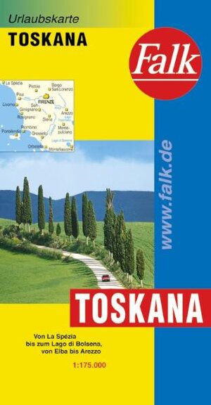 Falk Urlaubskarte Toskana 1:175 000 von La Spézia bis zum Lago di Bolsena, von Elba bis Arezzo