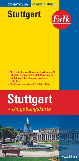 Falk Stadtplan Extra Standardfaltung Stuttgart