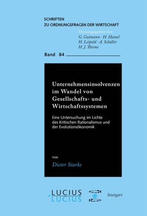 Buchcover Unternehmensinsolvenzen im Wandel von Gesellschafts- und Wirtschaftssystemen | Dieter Starke | EAN 9783828203952 | ISBN 3-8282-0395-7 | ISBN 978-3-8282-0395-2