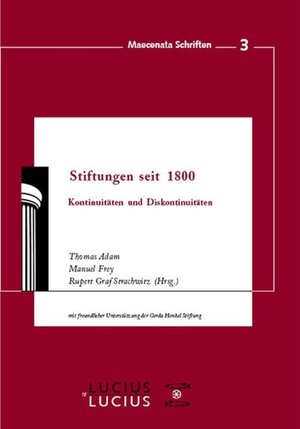 Buchcover Stiftungen seit 1800  | EAN 9783828204324 | ISBN 3-8282-0432-5 | ISBN 978-3-8282-0432-4