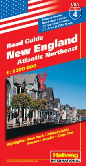 Hallwag USA Road Guide, No.4, New England: Atlantic Northeast. Area and City Maps. National Parks. Index. Highlights: New York, Philadelphia, Boston, Acadia, Cape Cod