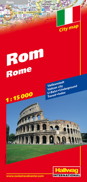 Rom 1 : 15 000: Stadtplan mit U-Bahn, Vatikanstadt, Umgebungskarte und Index. (City Map)