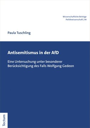 Buchcover Antisemitismus in der AfD | Paula Tuschling | EAN 9783828877535 | ISBN 3-8288-7753-2 | ISBN 978-3-8288-7753-5