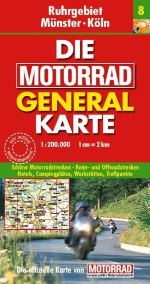 Motorrad Generalkarte Deutschland Ruhrgebiet, Münster, Köln 1:200 000