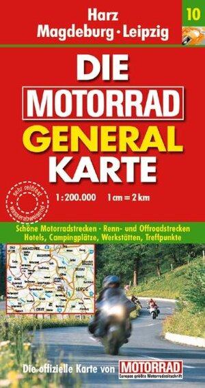 Motorrad Generalkarte Deutschland Harz, Magdeburg, Leipzig 1:200 000