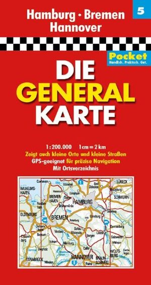 Die Generalkarte Pocket Hamburg, Bremen, Hannover 1:200 000