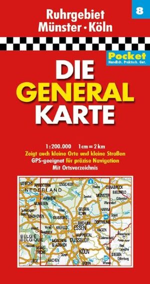 Die Generalkarte Pocket Ruhrgebiet, Münster, Köln 1:200 000