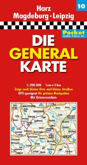 Die Generalkarte Pocket Harz, Magdeburg, Leipzig 1:200 000