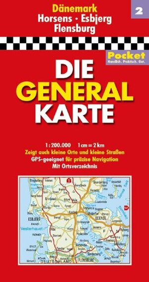 Generalkarte Dänemark Pocket 2. Horsens, Esbjerg, Flensburg. 1 : 200 000: Handlich. Praktisch. Gut. Zeigt auch kleine Orte und kleine Straßen