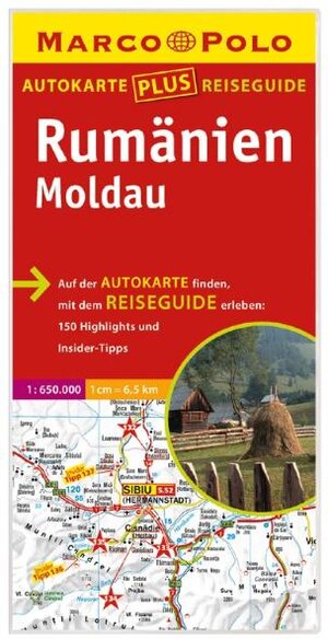 Marco Polo Autokarte plus Reiseguide Rumänien, Moldau 1:650 000