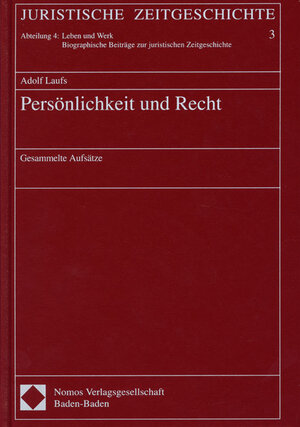 Buchcover Persönlichkeit und Recht | Adolf Laufs | EAN 9783830504436 | ISBN 3-8305-0443-8 | ISBN 978-3-8305-0443-6