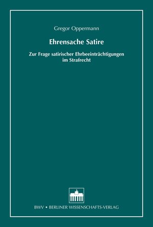 Buchcover Ehrensache Satire | Gregor Oppermann | EAN 9783830520818 | ISBN 3-8305-2081-6 | ISBN 978-3-8305-2081-8