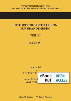 Buchcover Historisches Ortslexikon für Brandenburg  | EAN 9783830543046 | ISBN 3-8305-4304-2 | ISBN 978-3-8305-4304-6