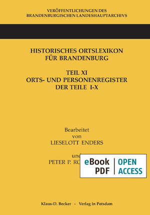 Buchcover Historisches Ortslexikon für Brandenburg  | EAN 9783830543091 | ISBN 3-8305-4309-3 | ISBN 978-3-8305-4309-1