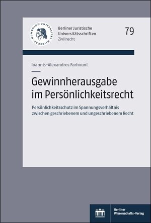 Buchcover Gewinnherausgabe im Persönlichkeitsrecht | Ioannis-Alexandros Farhount | EAN 9783830550136 | ISBN 3-8305-5013-8 | ISBN 978-3-8305-5013-6