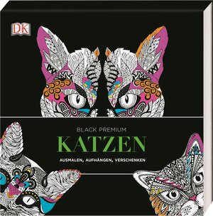 Buchcover Black Premium. Katzen. Ausmalen, Aufhängen, Verschenken.  | EAN 9783831034321 | ISBN 3-8310-3432-X | ISBN 978-3-8310-3432-1