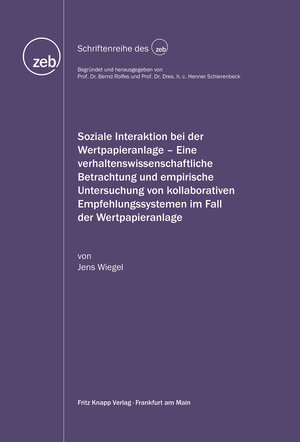 Buchcover Soziale Interaktion bei der Wertpapieranlage | Jens Wiegel | EAN 9783831408955 | ISBN 3-8314-0895-5 | ISBN 978-3-8314-0895-5