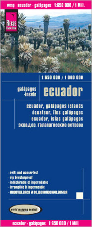 Reise Know-How Landkarte Ecuador, Galápagos (1:650.000 / 1.000.000): world mapping project: Kartenbild 2seitig, klassifiziertes Straßennetz, Ortsindex, GPS-tauglich, wasserfest imprägniert