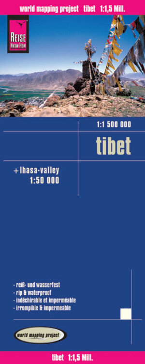 Reise Know-How Landkarte Tibet (1:1.500.000) und Lhasa-Valley (1:50.000): world mapping project: Kartenbild 2seitig. Exakte Höhenlinien. ... Straßennetz. Ausführlicher Ortsindex